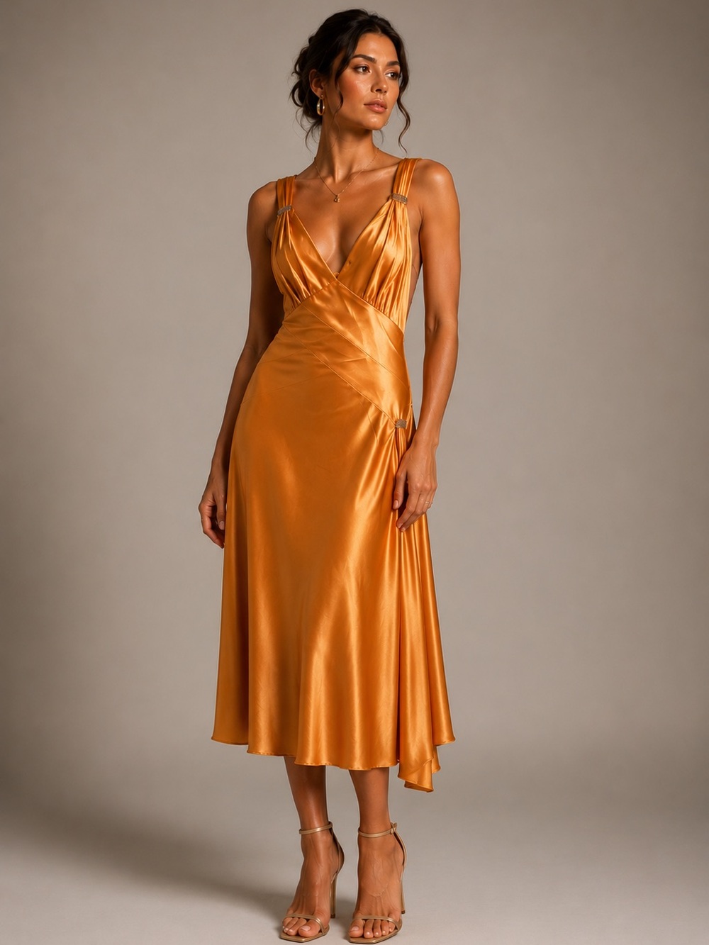 A.B.S by Allen B Schwartz Vintage Y2K Silk Cocktail MIDI Dress Rare US 4-8